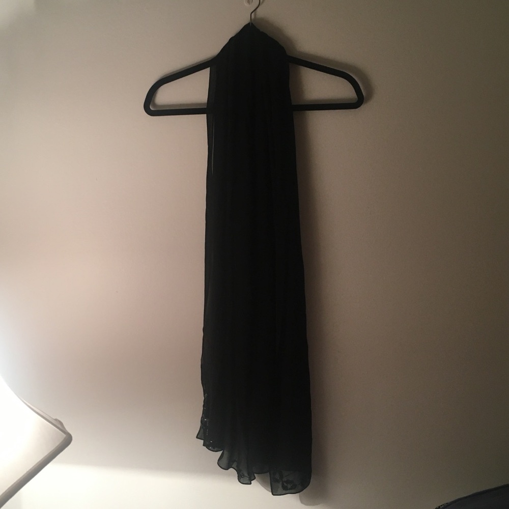 Formal black translucent scarf